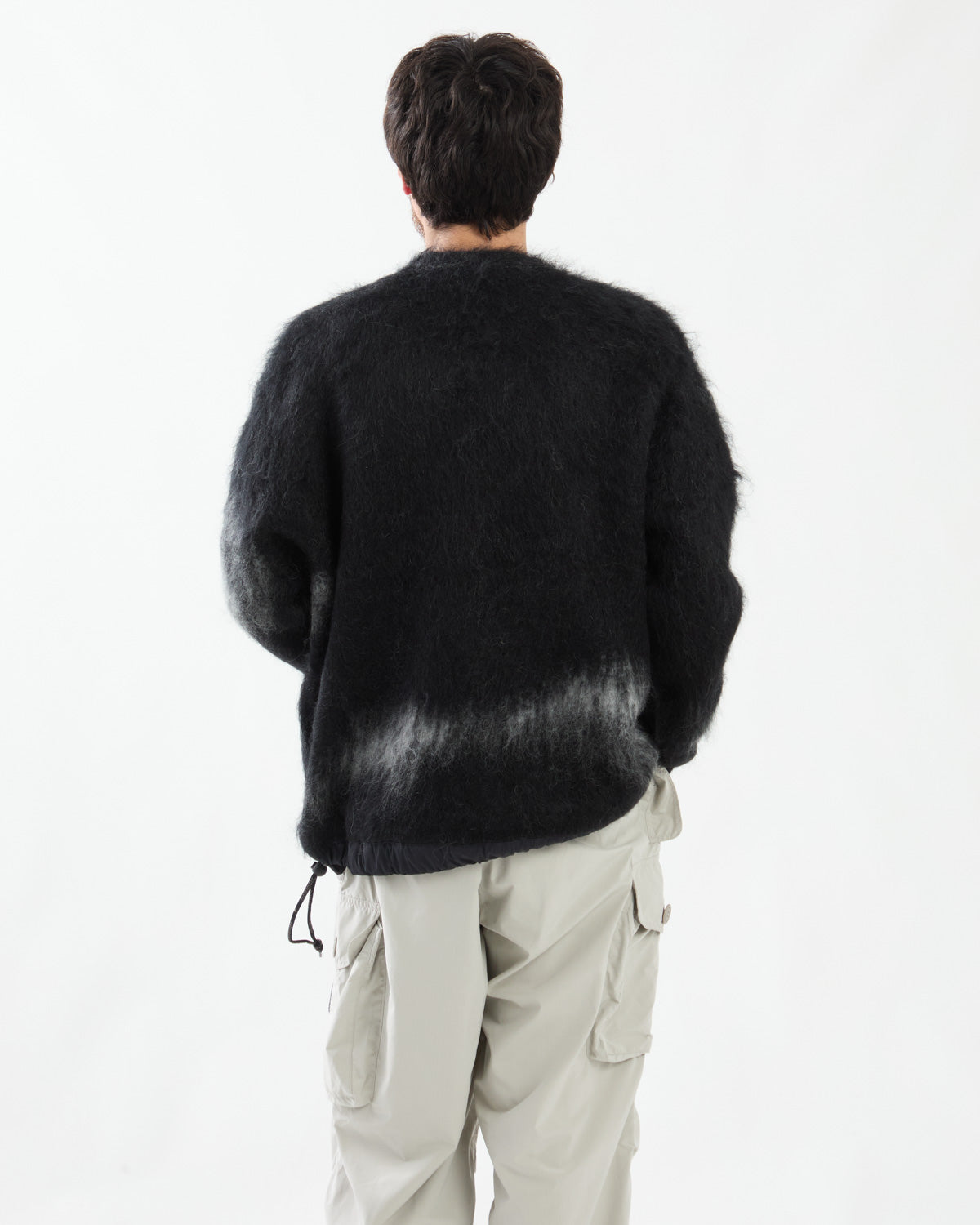JACQUARD SHAGGY KNIT CREW NECK