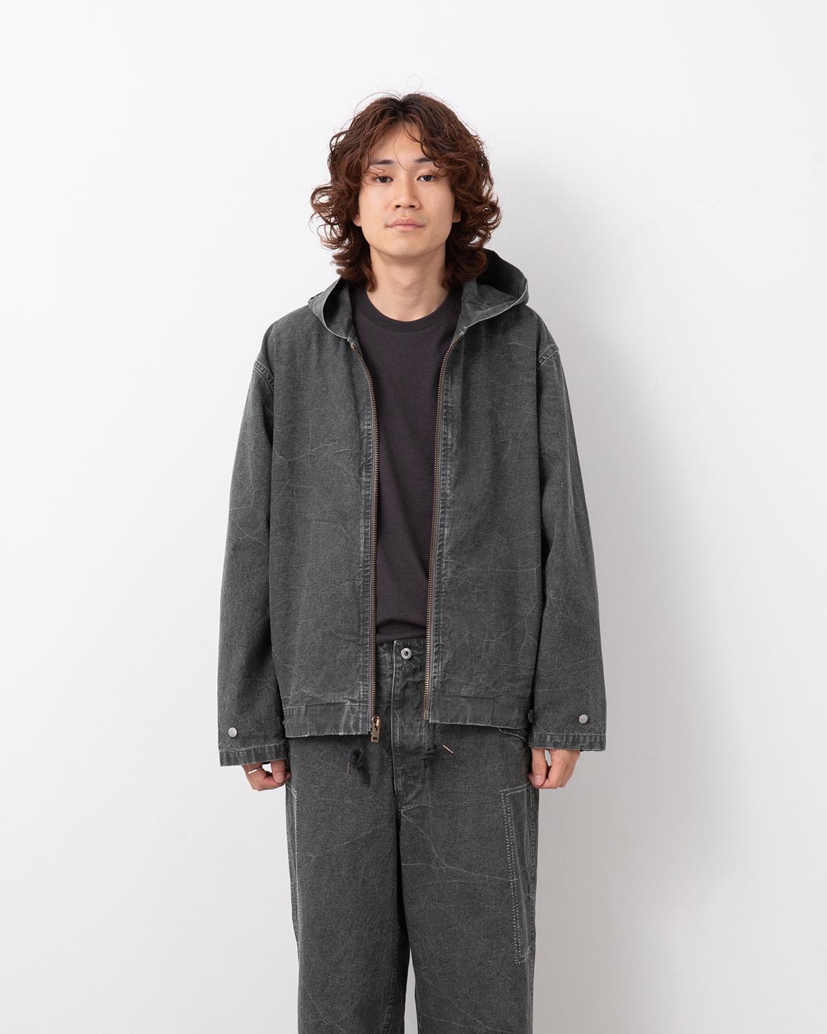 VINTAGE US NAVY ZIP HOODIE