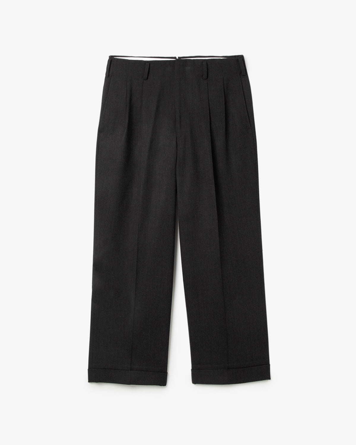 WOOL WIDE TAPERED TROUSERS