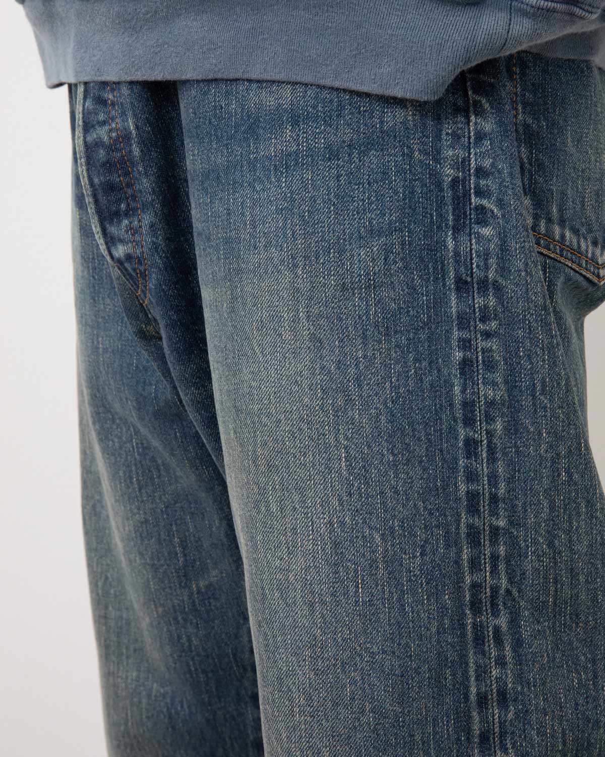 WASHED DENIM WIDE PANTS