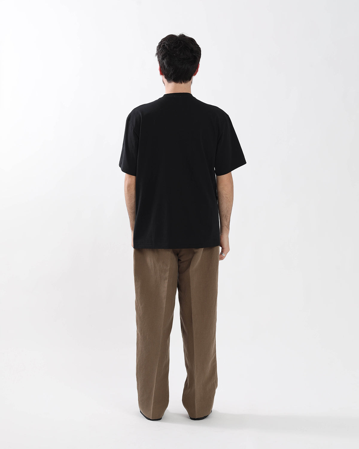 LINEN RAYON WIDE TROUSERS