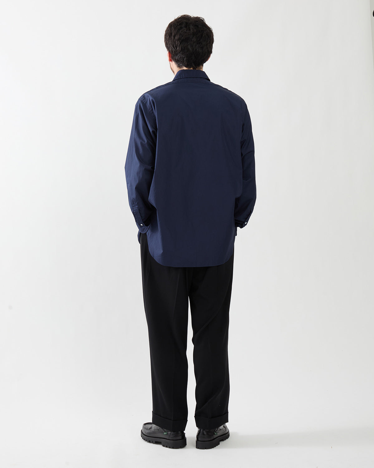 WOOL WIDE TAPERED TROUSERS