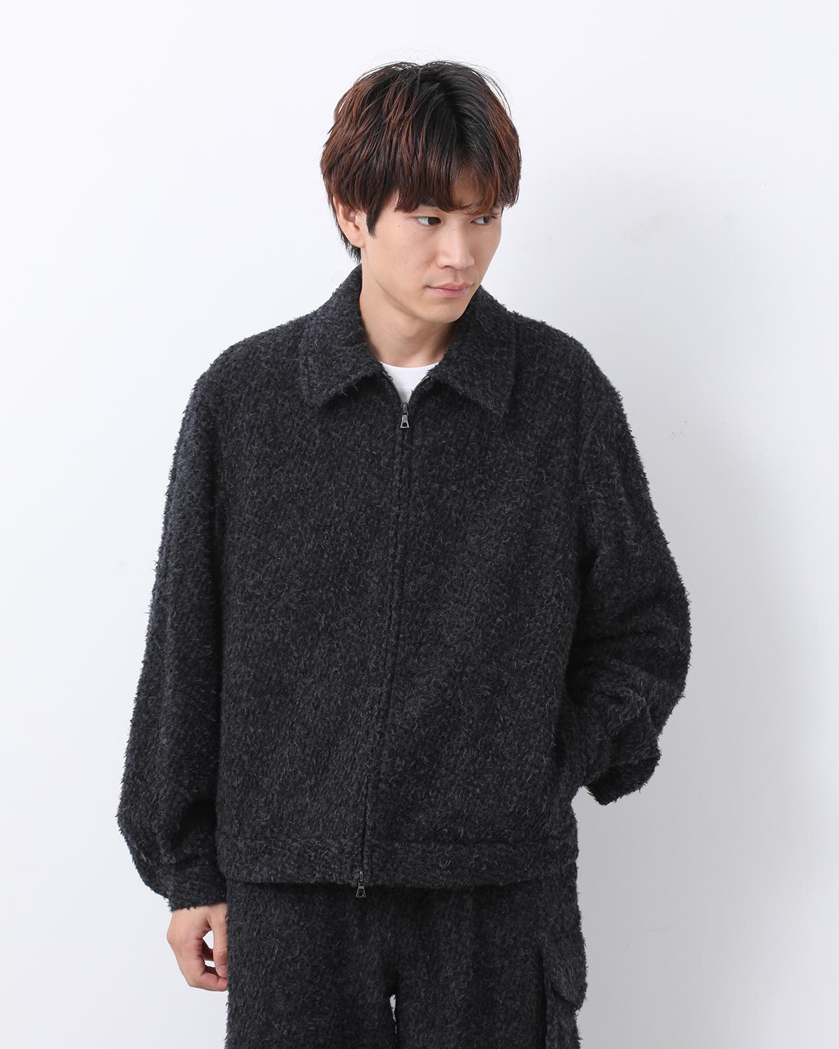 BRUSHED WOOL ZIP SHORT JACKET – COVERCHORD