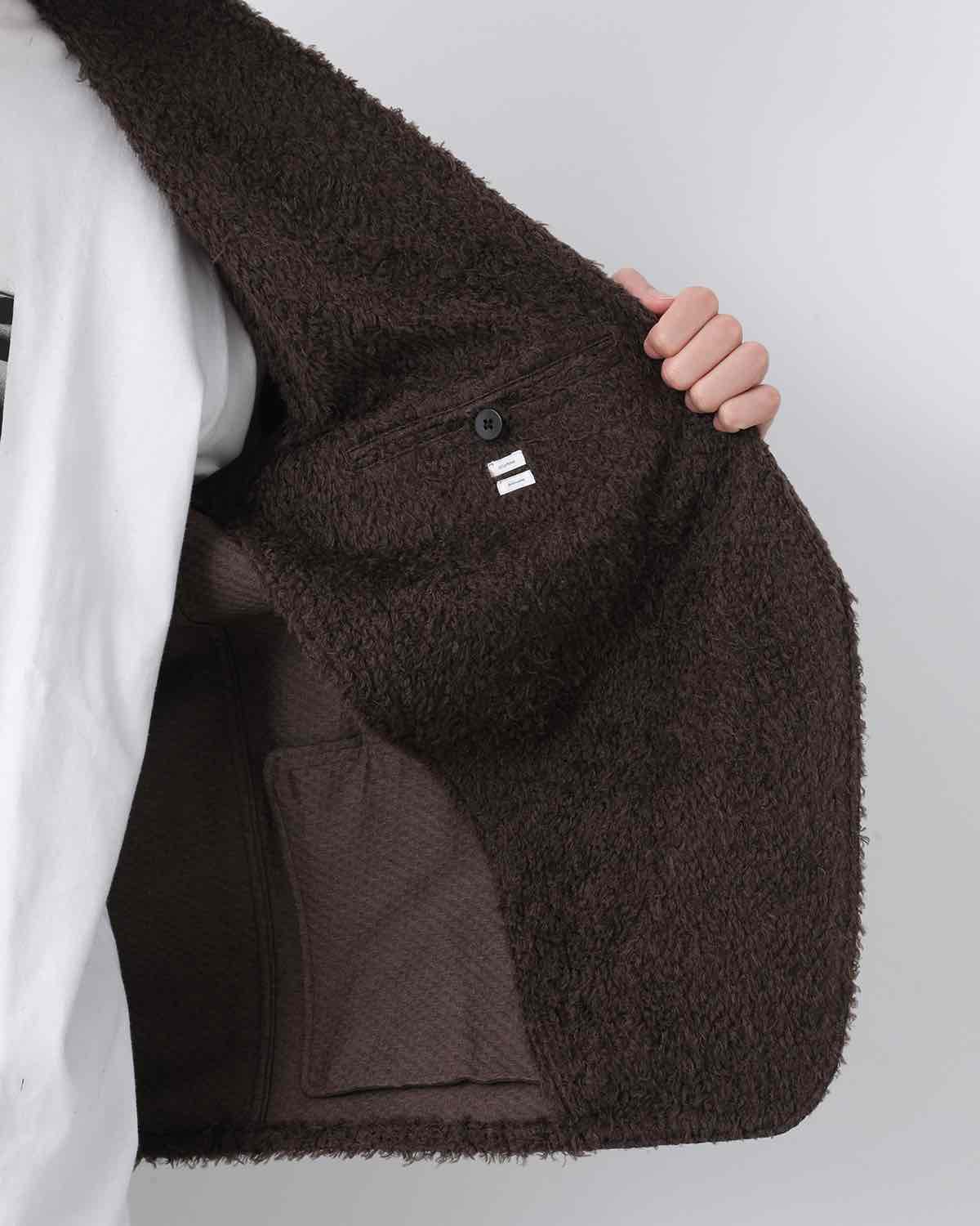 BRUSHED WOOL CARDIGAN JACKET