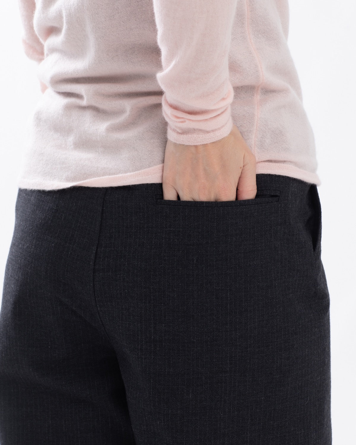 WOOL RAMIE MOHAIR SIDE SEAMLESS PANTS