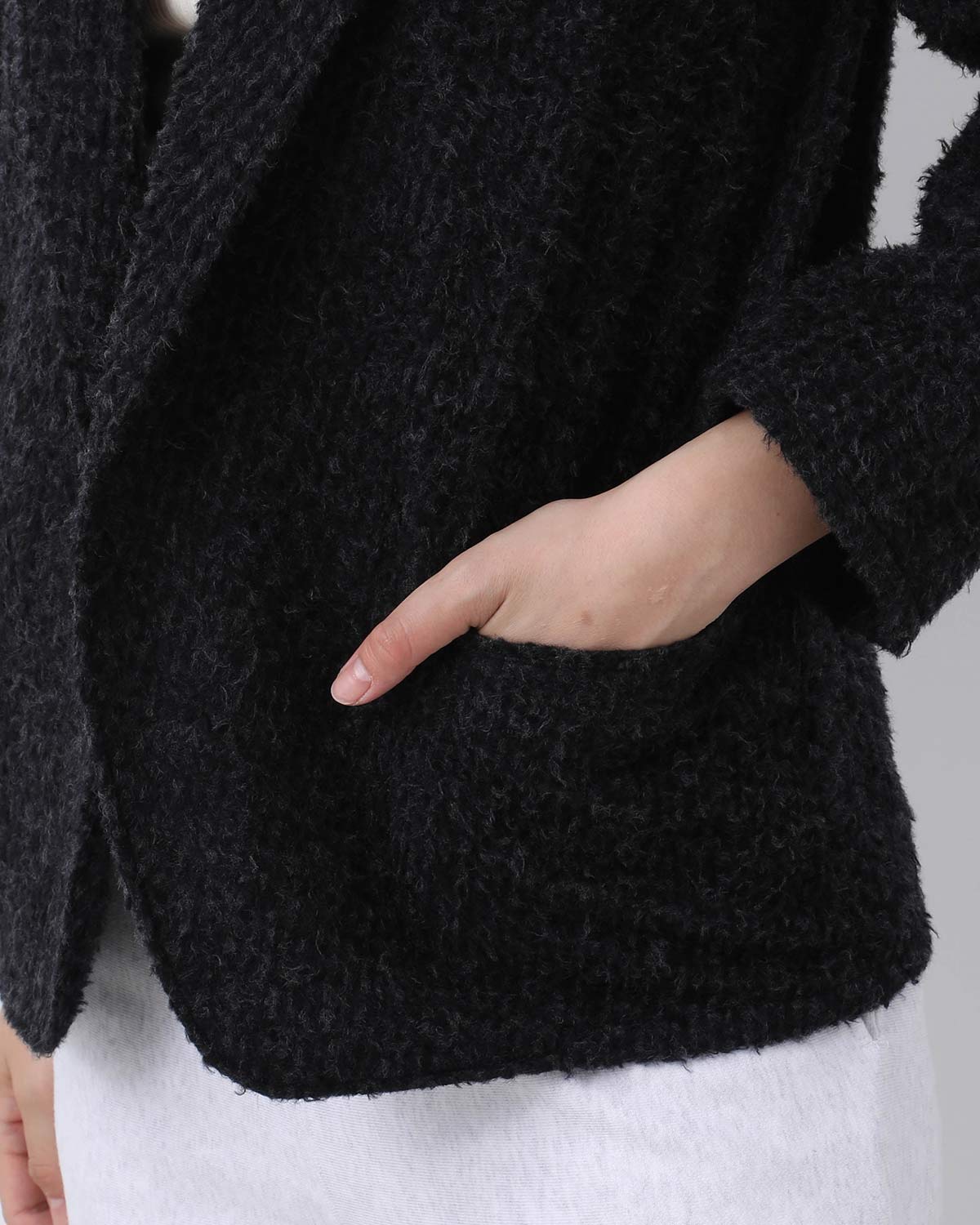 BRUSHED WOOL CARDIGAN JACKET (WOMEN'S)