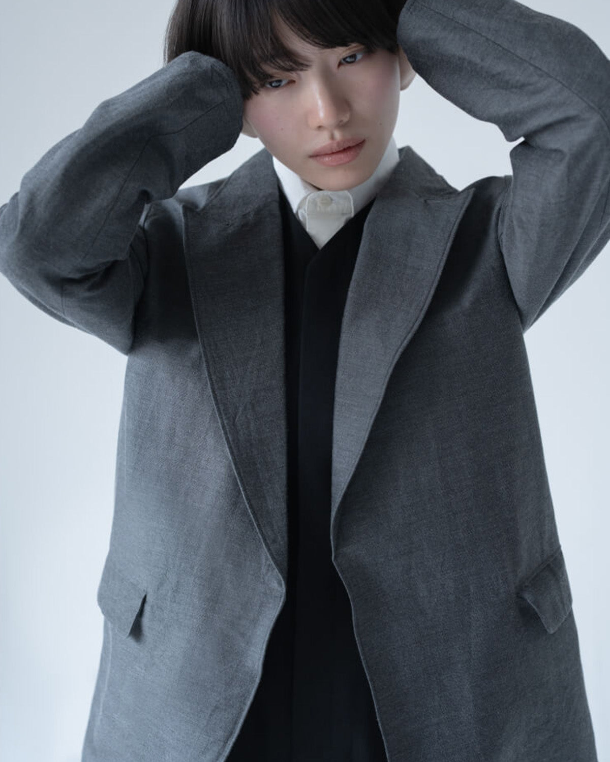 SILK-WO-CO PEAKED LAPEL CARDIGAN JACKET – COVERCHORD