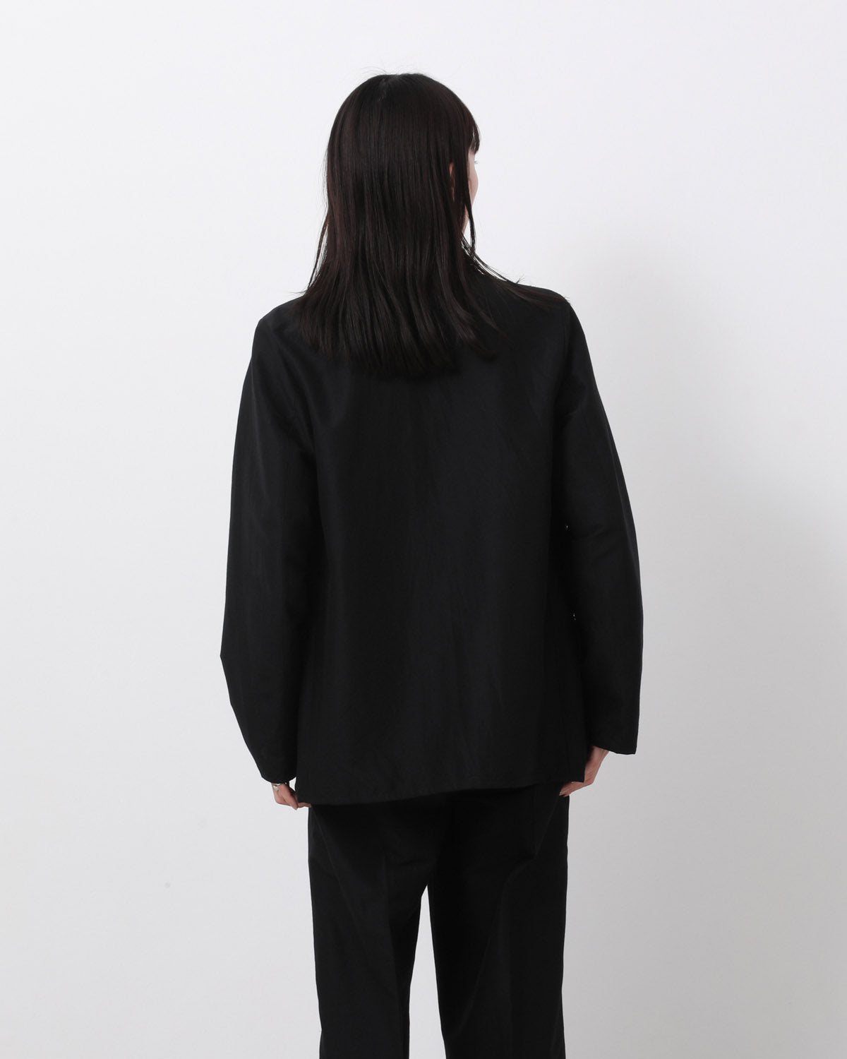 SILK-WO-CO PEAKED LAPEL CARDIGAN JACKET