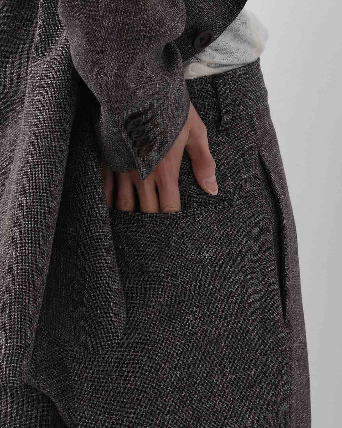 WOOL LINEN 1TUCK SLACKS