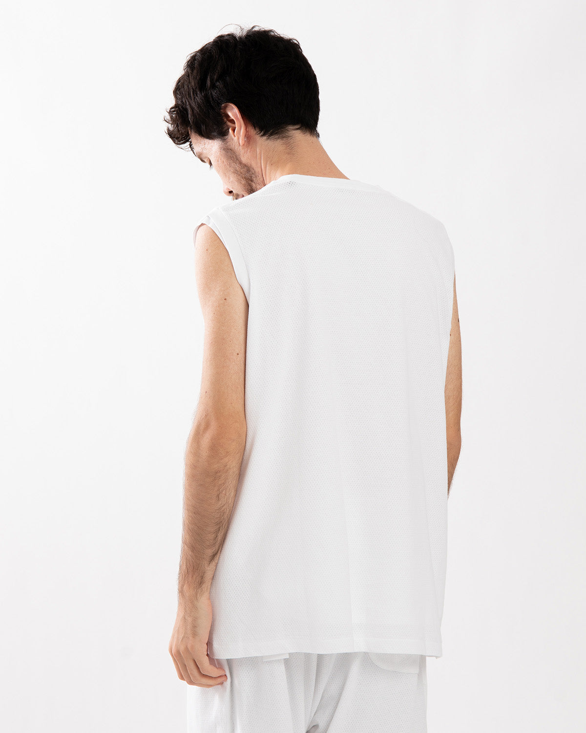 COTTON MESH SLEEVELESS TOP