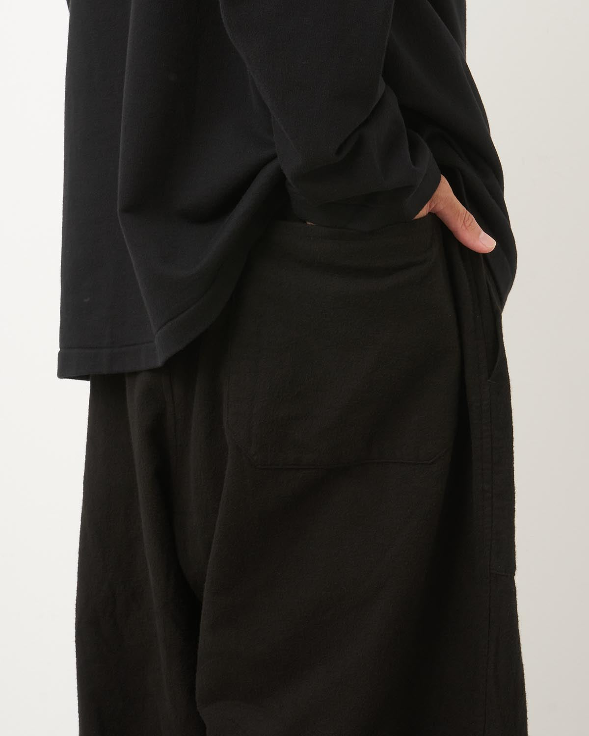 COTTON FLANNEL TAPERED PANTS