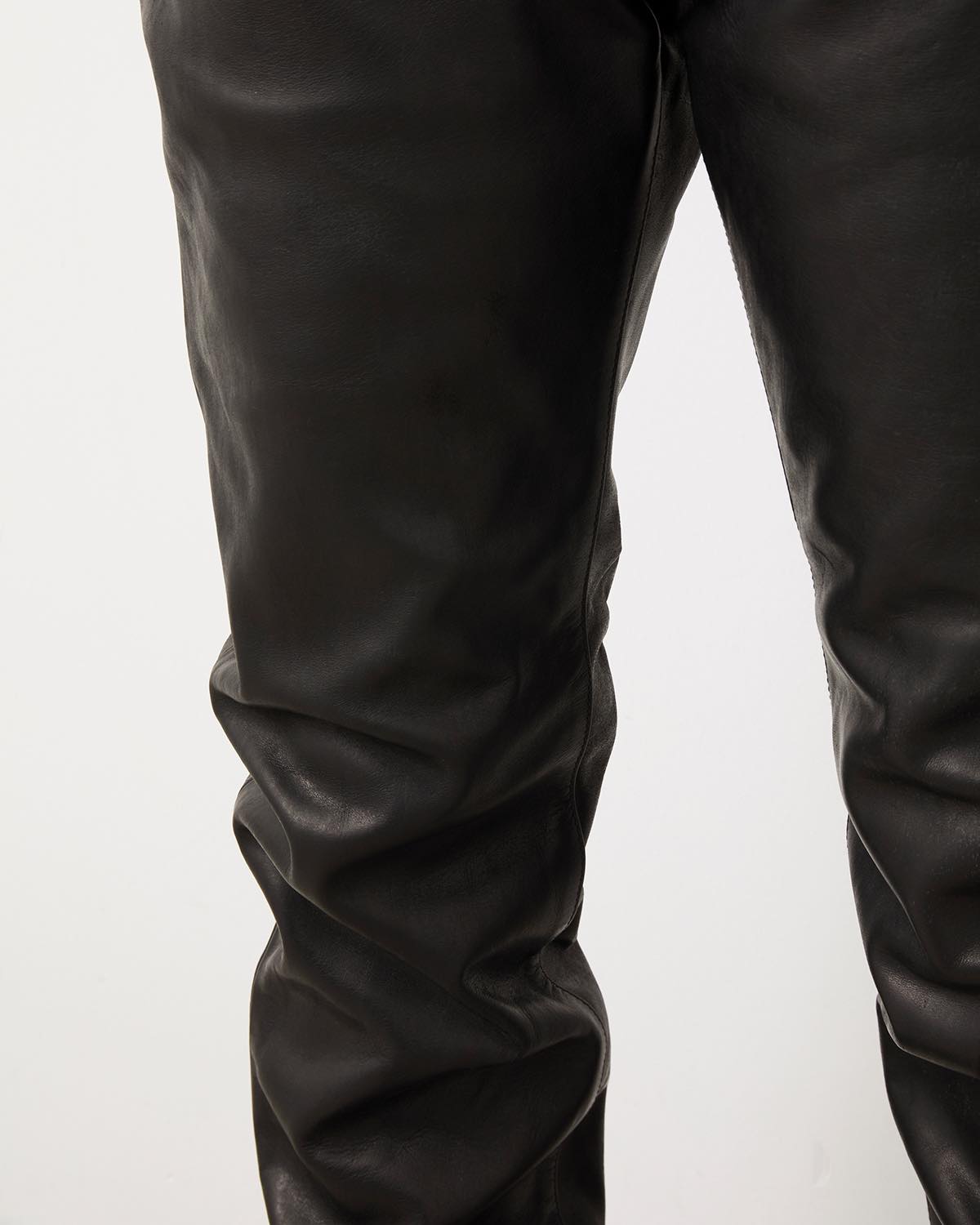 LEATHER 5-POCKET PANTS