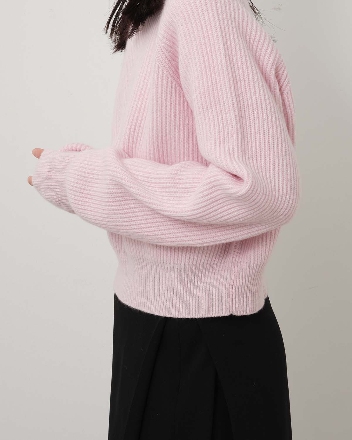 RIBBED CASHMERE CROPPED SWEATER