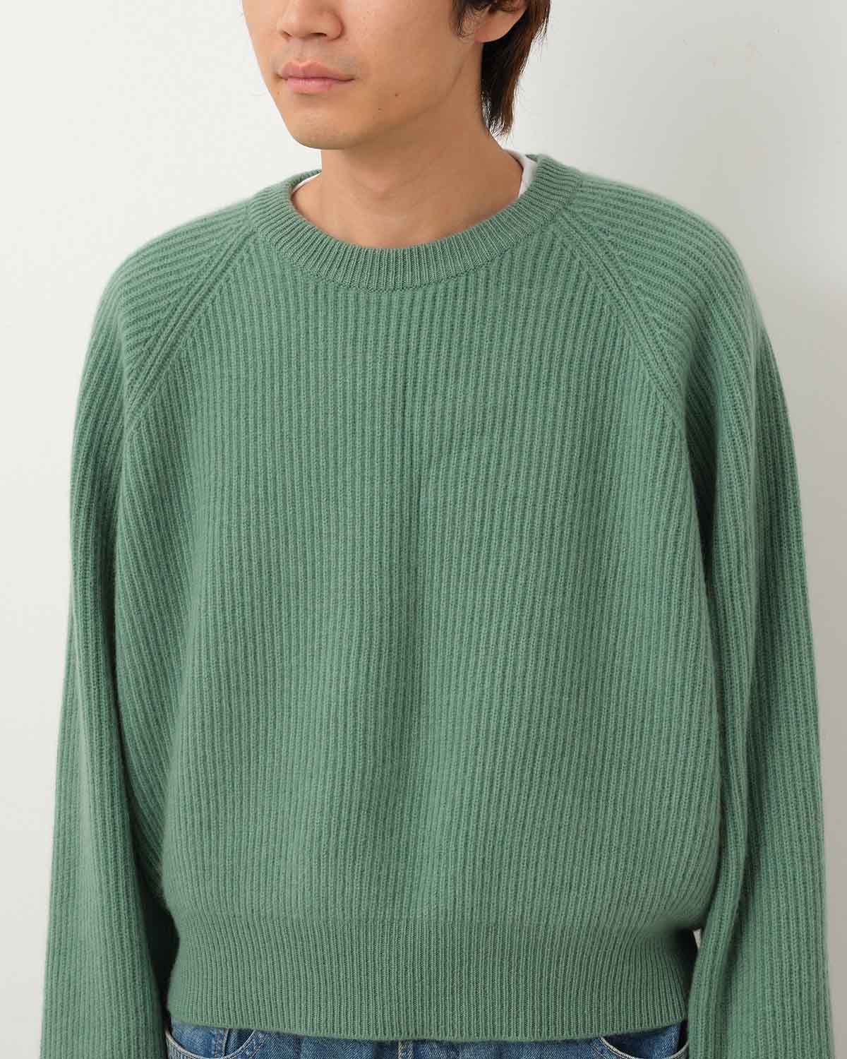 RIBBED CASHMERE CROPPED SWEATER