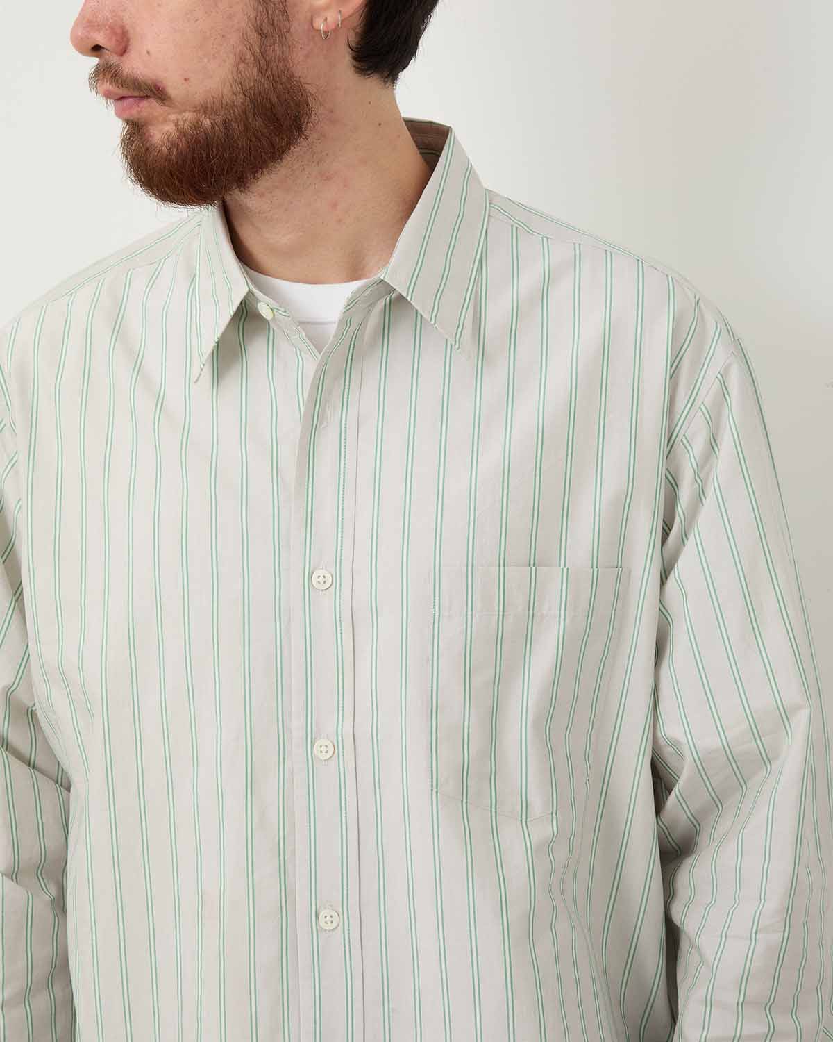 SILK COTTON STRIPE SHIRT