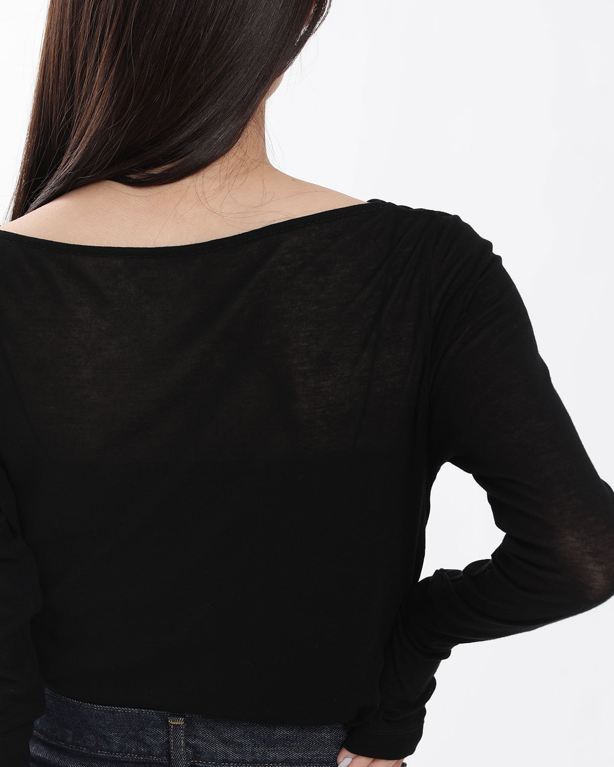 SHEER RIB BOAT NECK L/S T-SHIRT