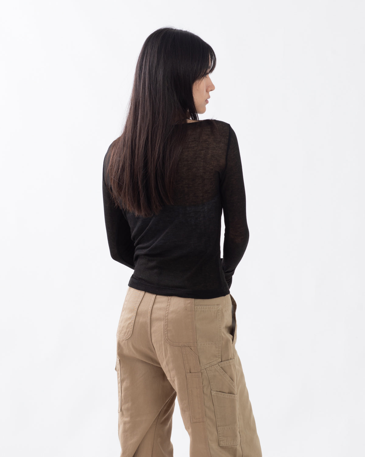 SHEER RIB BOAT NECK L/S T-SHIRT