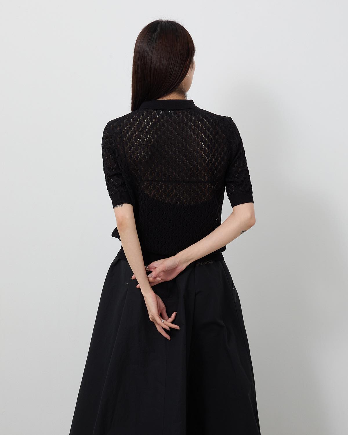 OPEN WORK S/S KNIT CARDIGAN