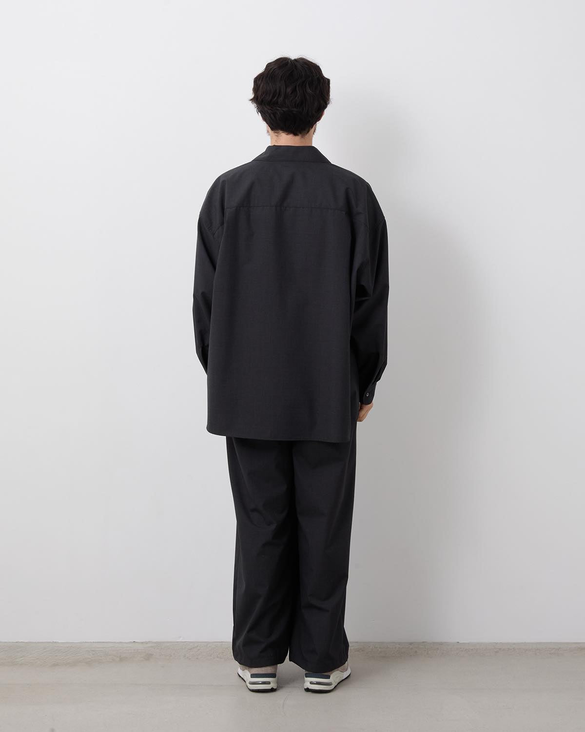 FINE WOOL HEATHER DRAWSTRING TRACK PANTS