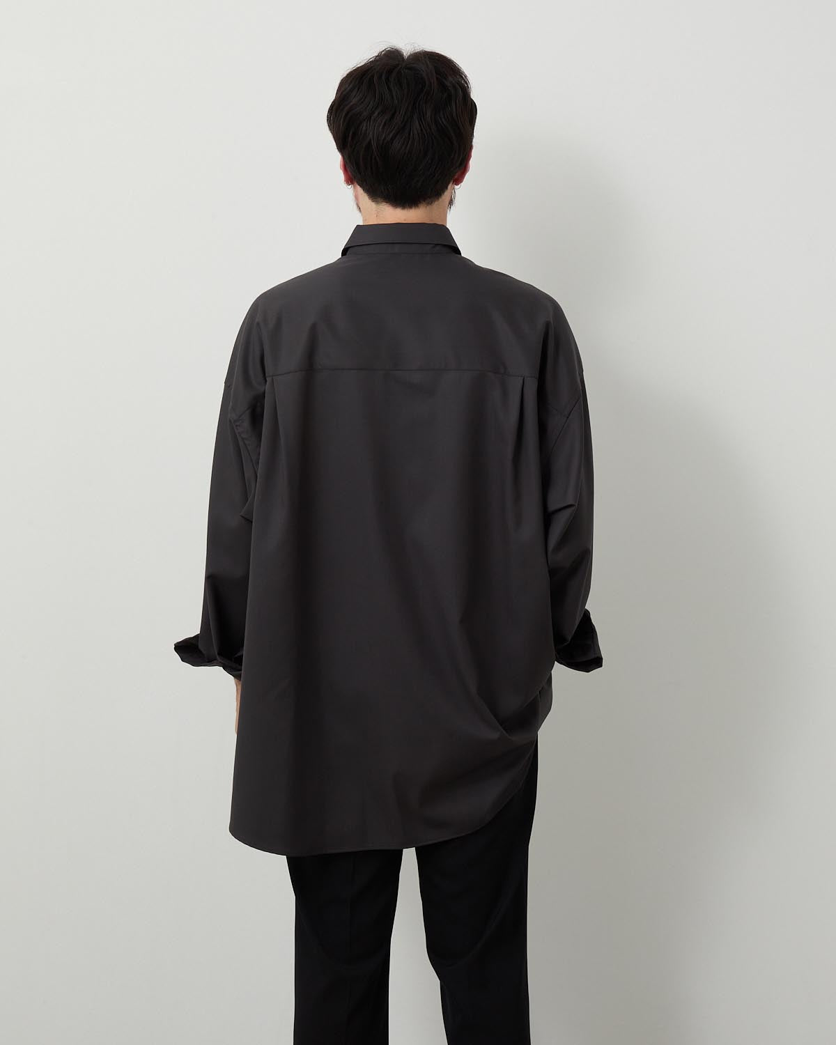 EXTRA FINE WOOL L/S OVERSIZED REGULAR COLLAR SHIRT