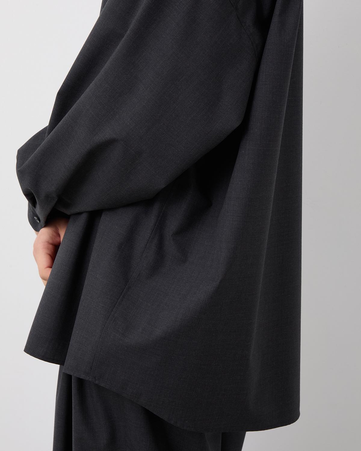 FINE WOOL HEATHER L/S SKIPPER SHIRT