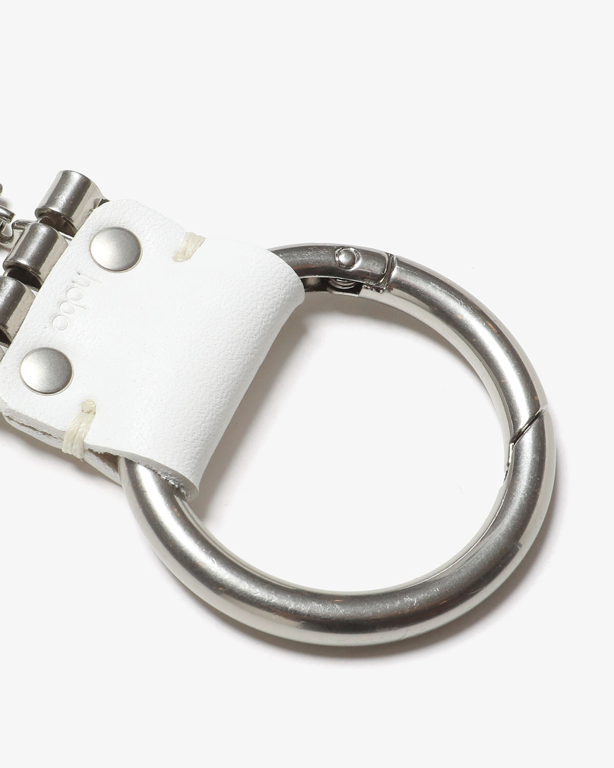 ROUND CARABINER KEY RING with COW LEATHER