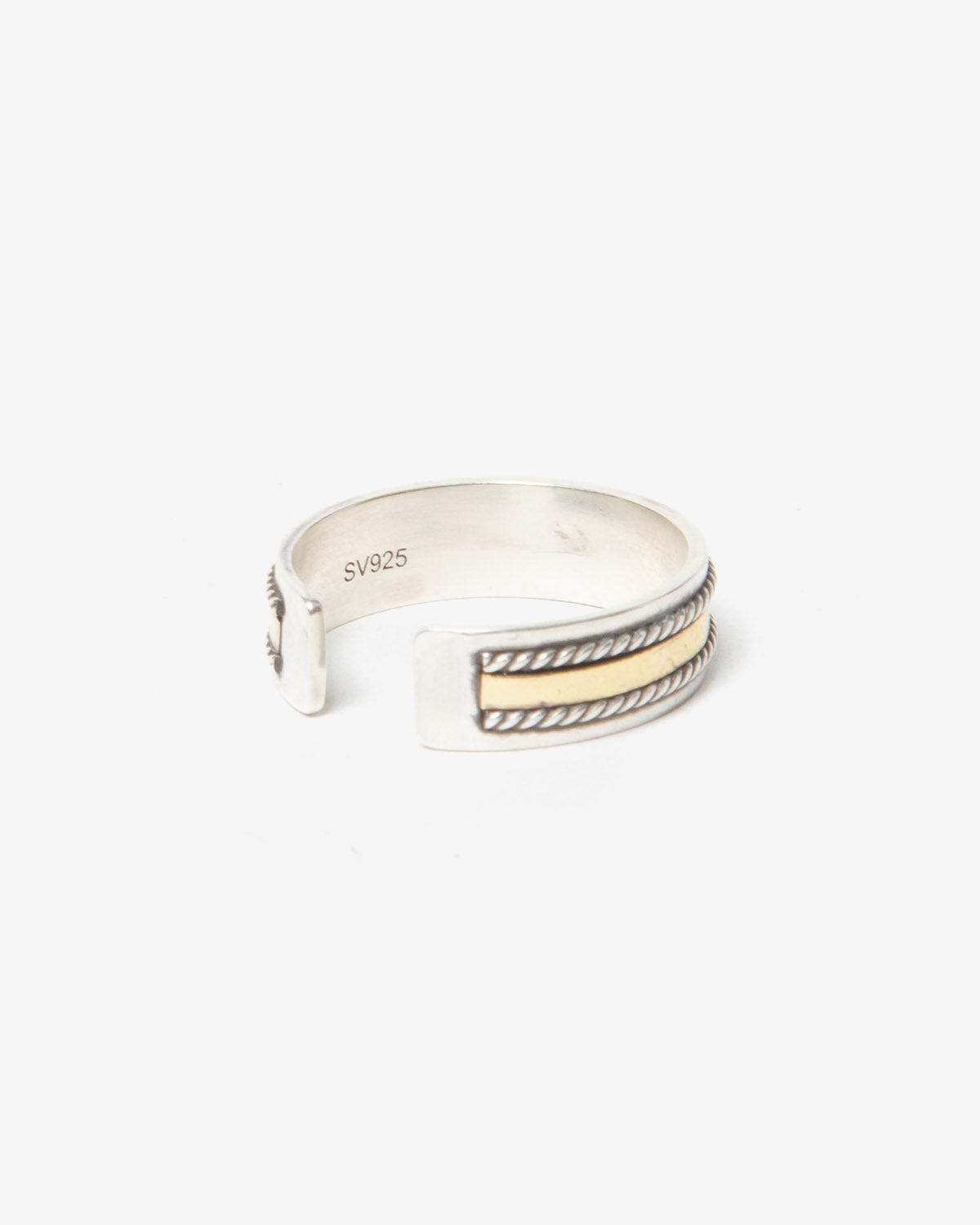 ROPE RING 925 SILVER with BRASS