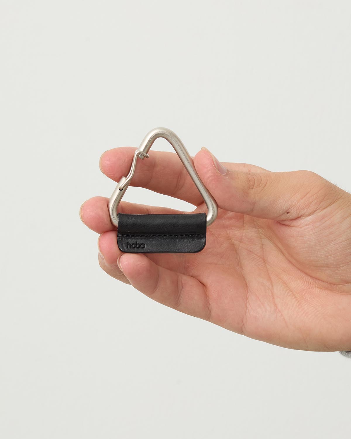 TRIANGLE KEY RING with HORSE LEATHER