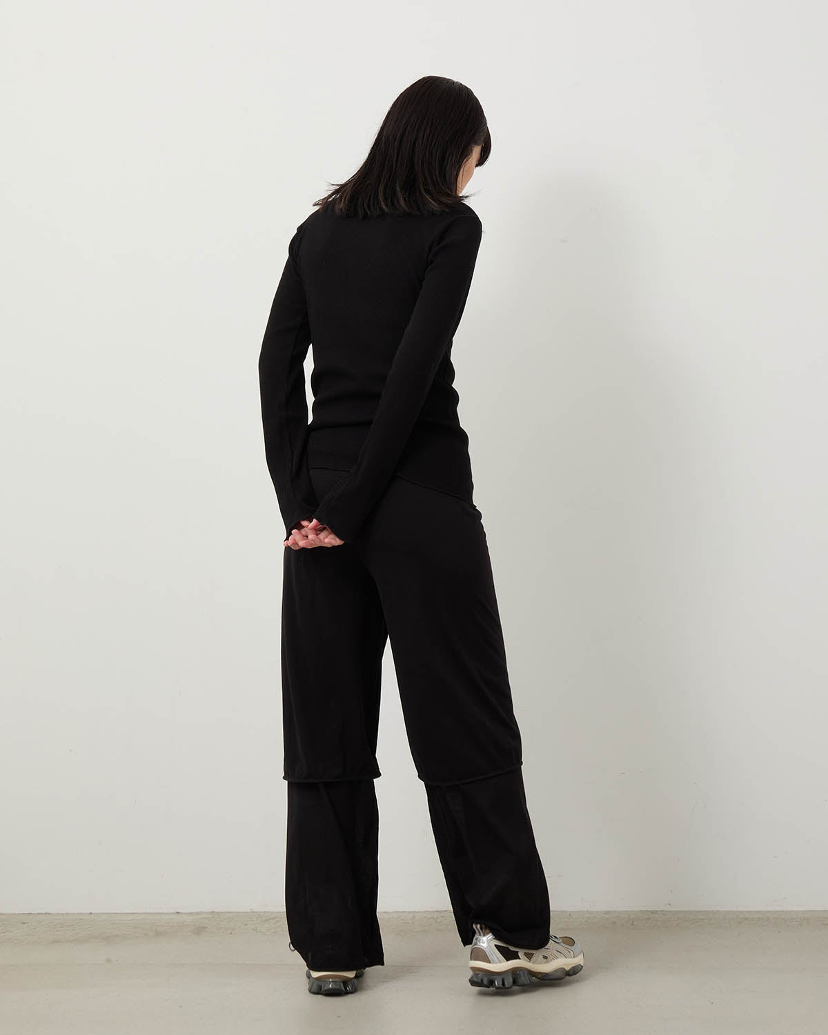 SHEER TWIST JERSEY LAYERED PANTS