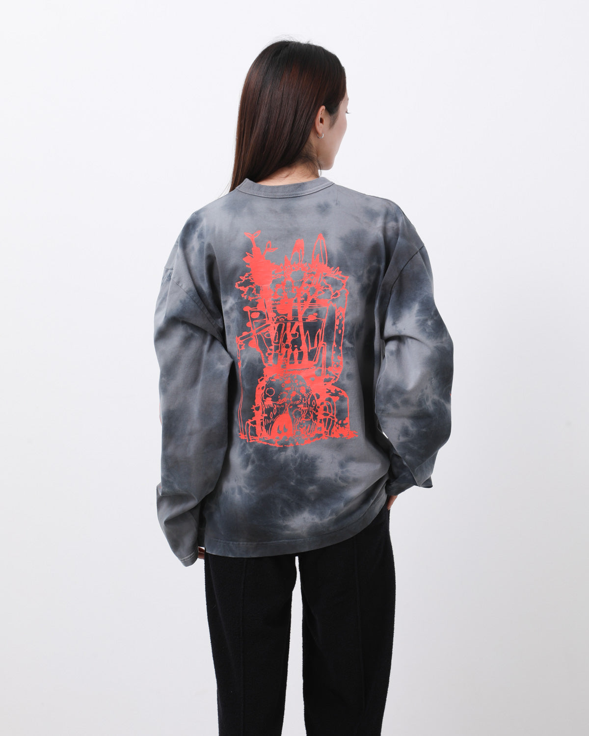 SUPER FINE DRY DAMAGE TIE-DYE L/S T-SHIRT(CIRCULATION)