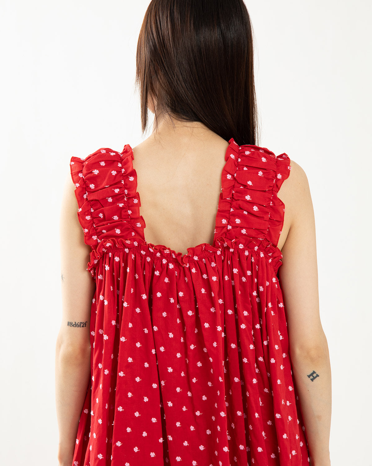 FLOWER EMBROIDERY NIGHT DRESS