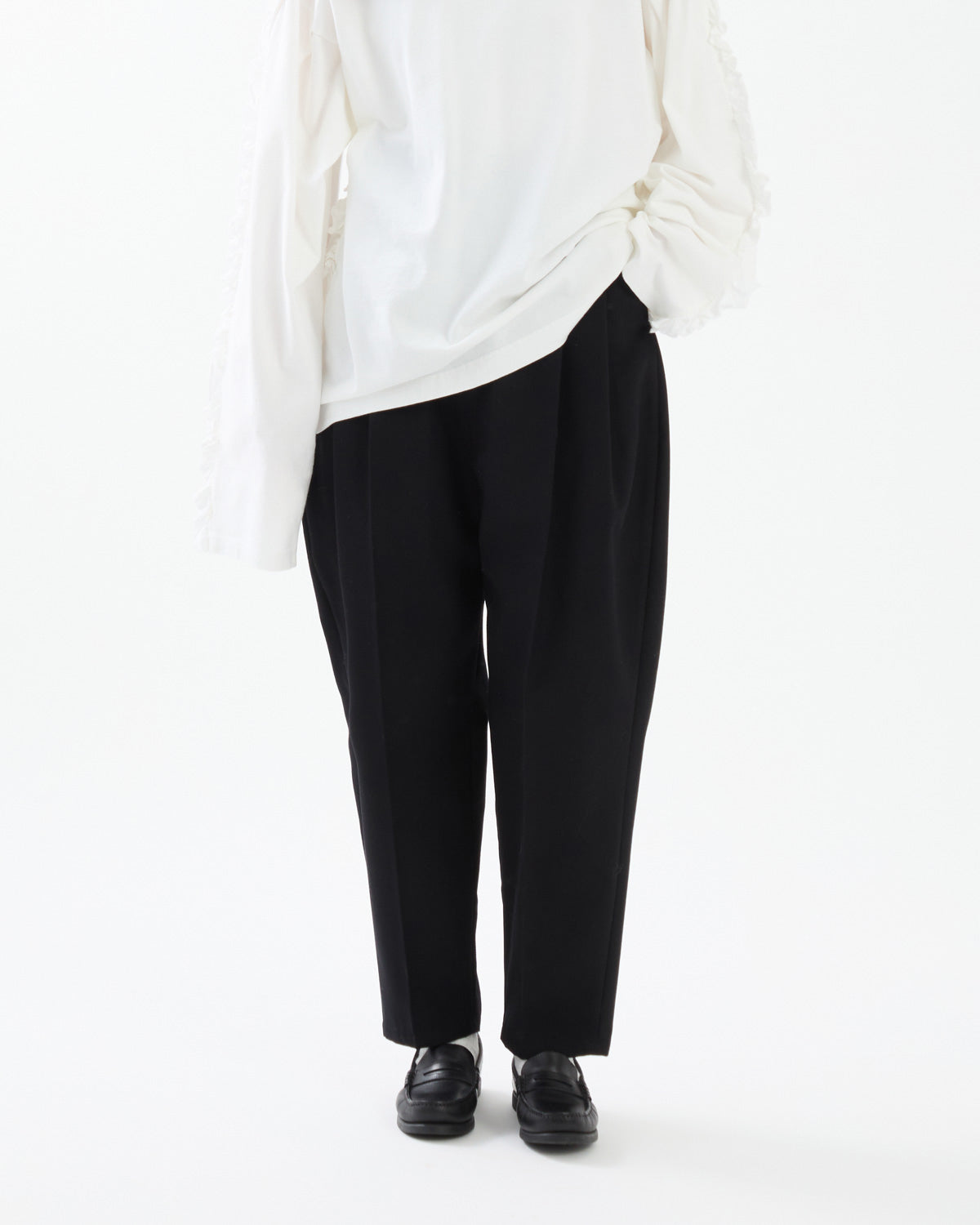 WOOL TWILL 2TUCK SLACKS
