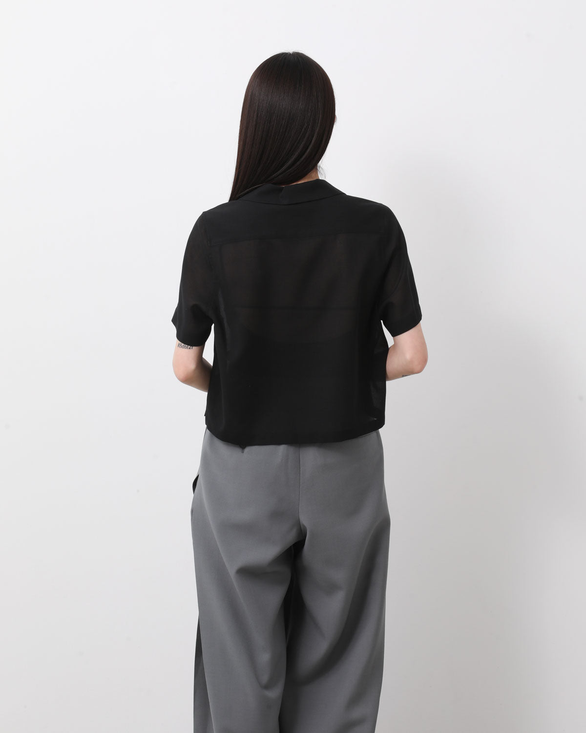 T/W VOILE CROPPED SHIRT
