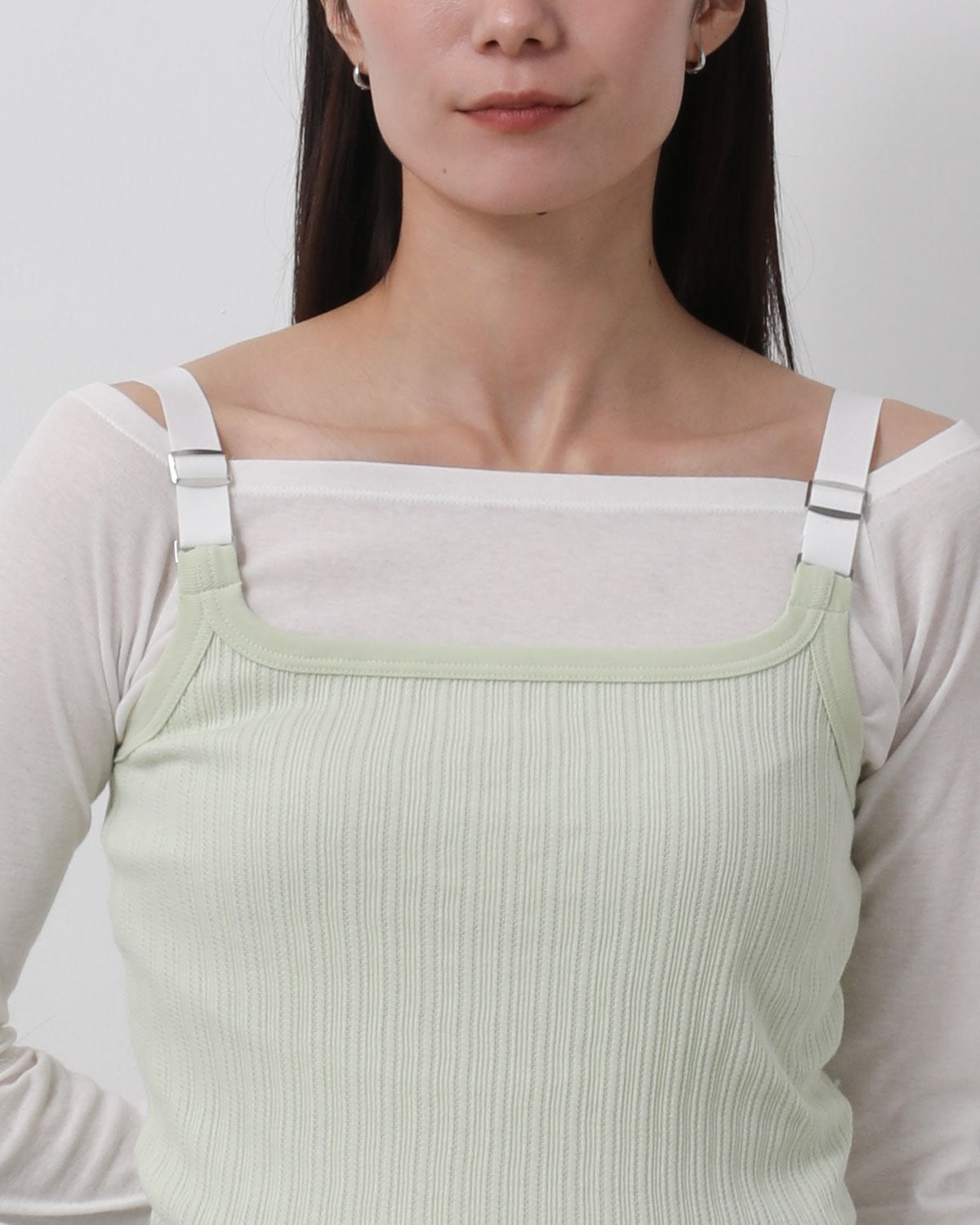 COTTON EYELET RIB UP DOWN CAMISOLE