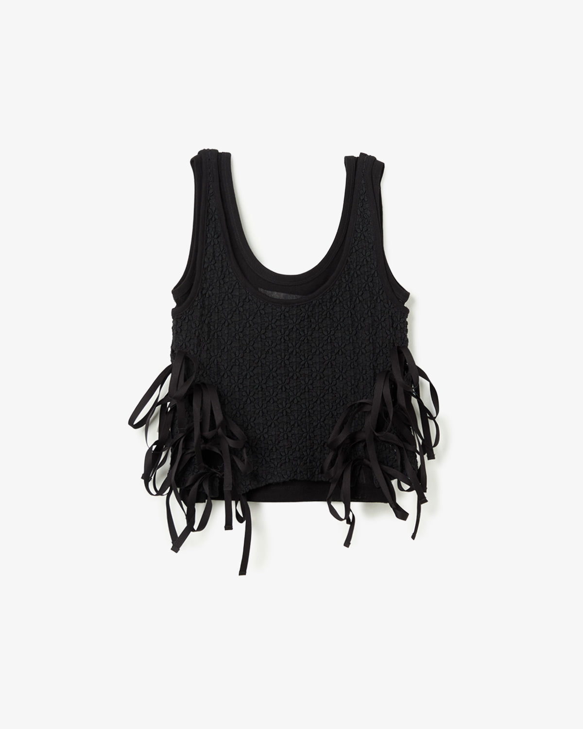 NYLON COTTON FLOWER LACE RIBBON LAYERED TANK TOP – COVERCHORD