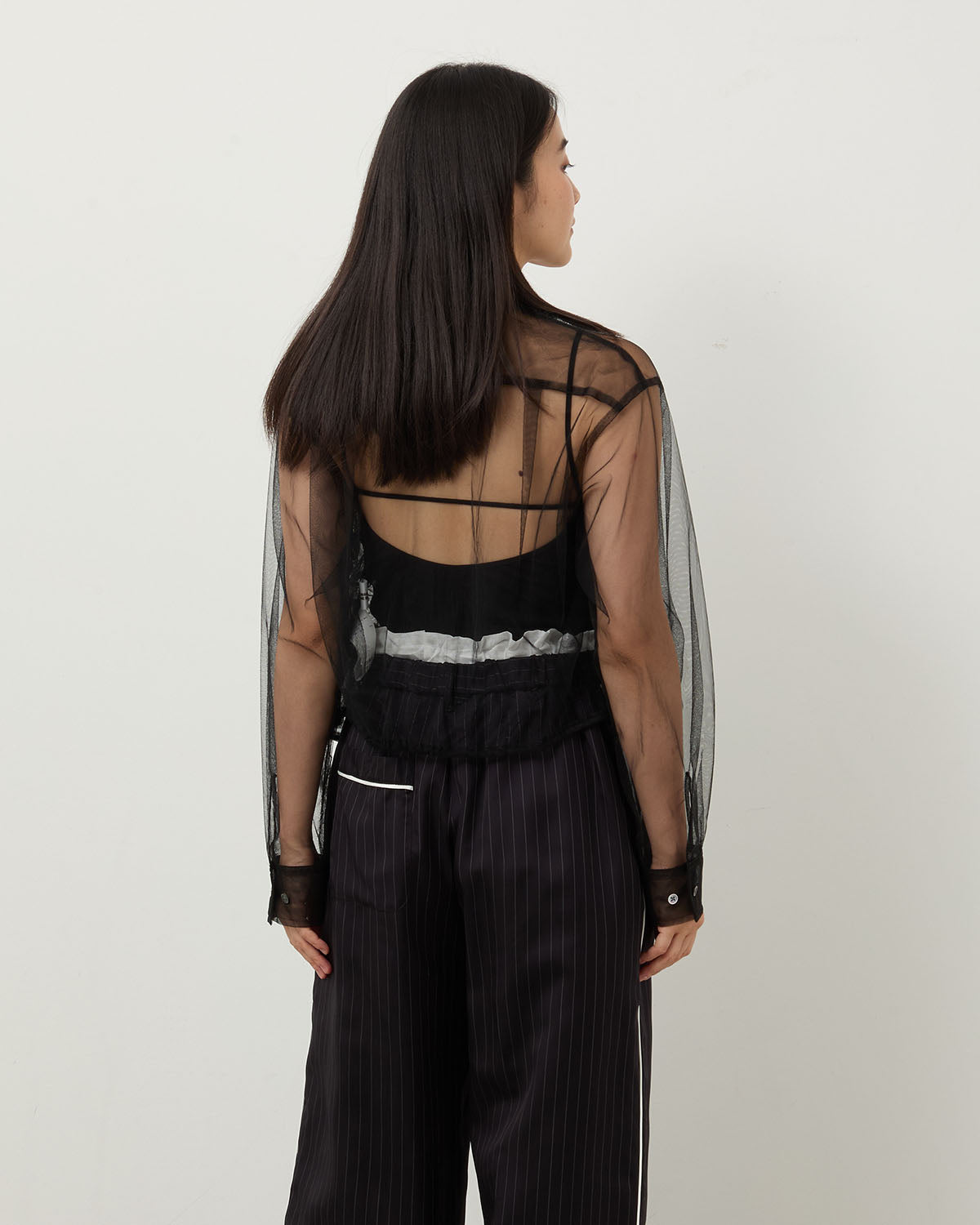 NYLON TULLE FRILLS SHIRTS