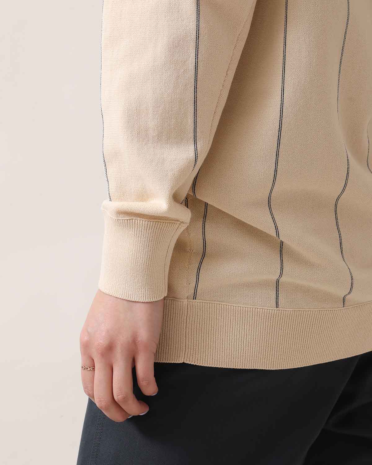 HIGH TWIST YARN STRIPE CARDIGAN