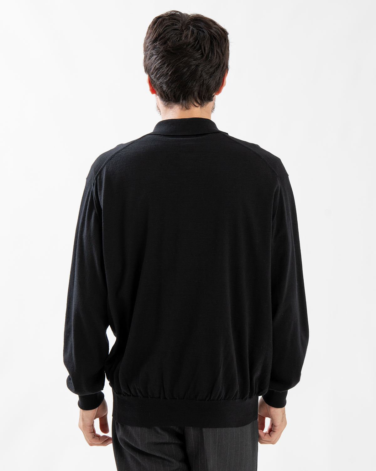 COTTON WOOL HIGH-GAGE KNIT POLO