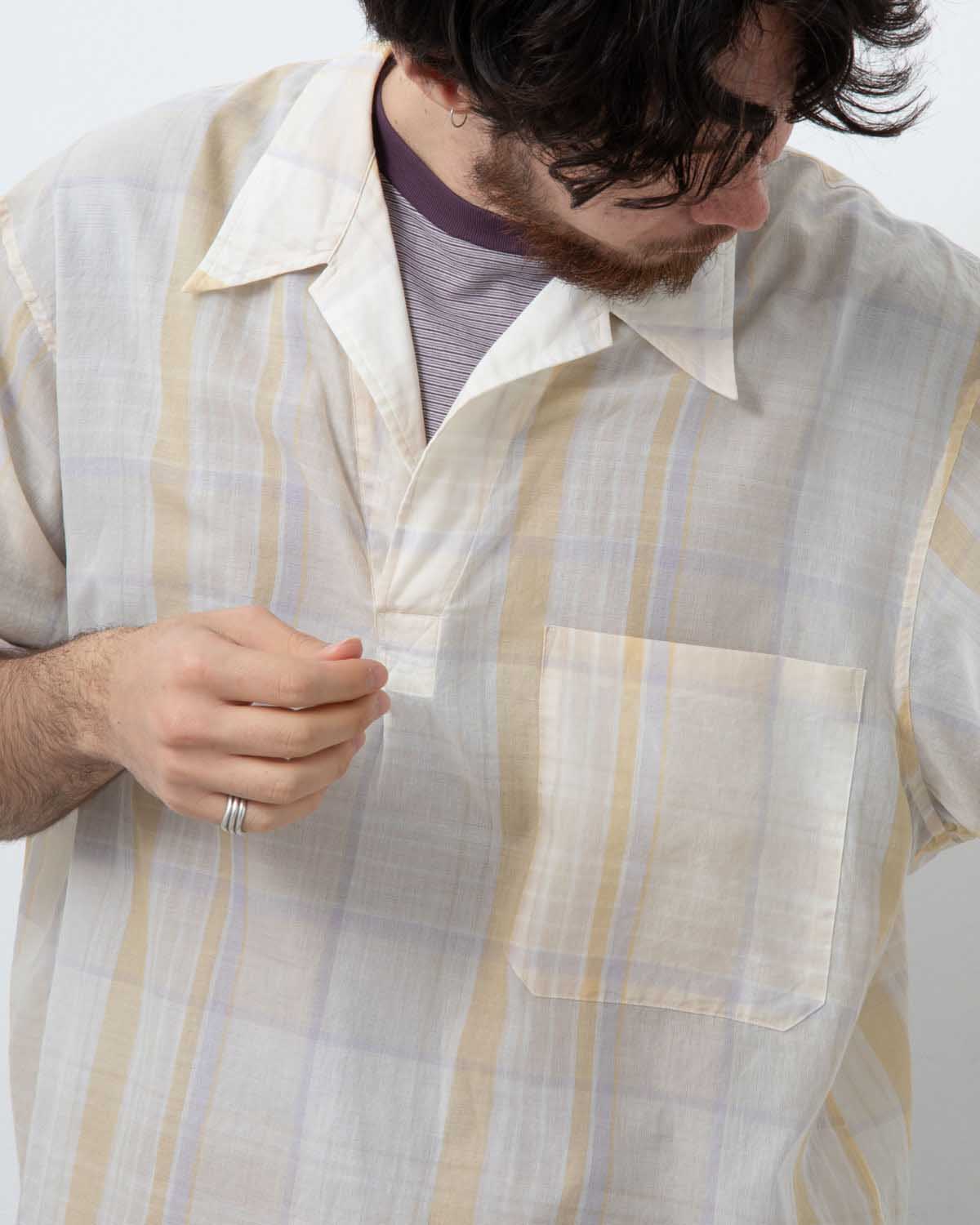 GAUZE PLAID PULLOVER SS SHIRT