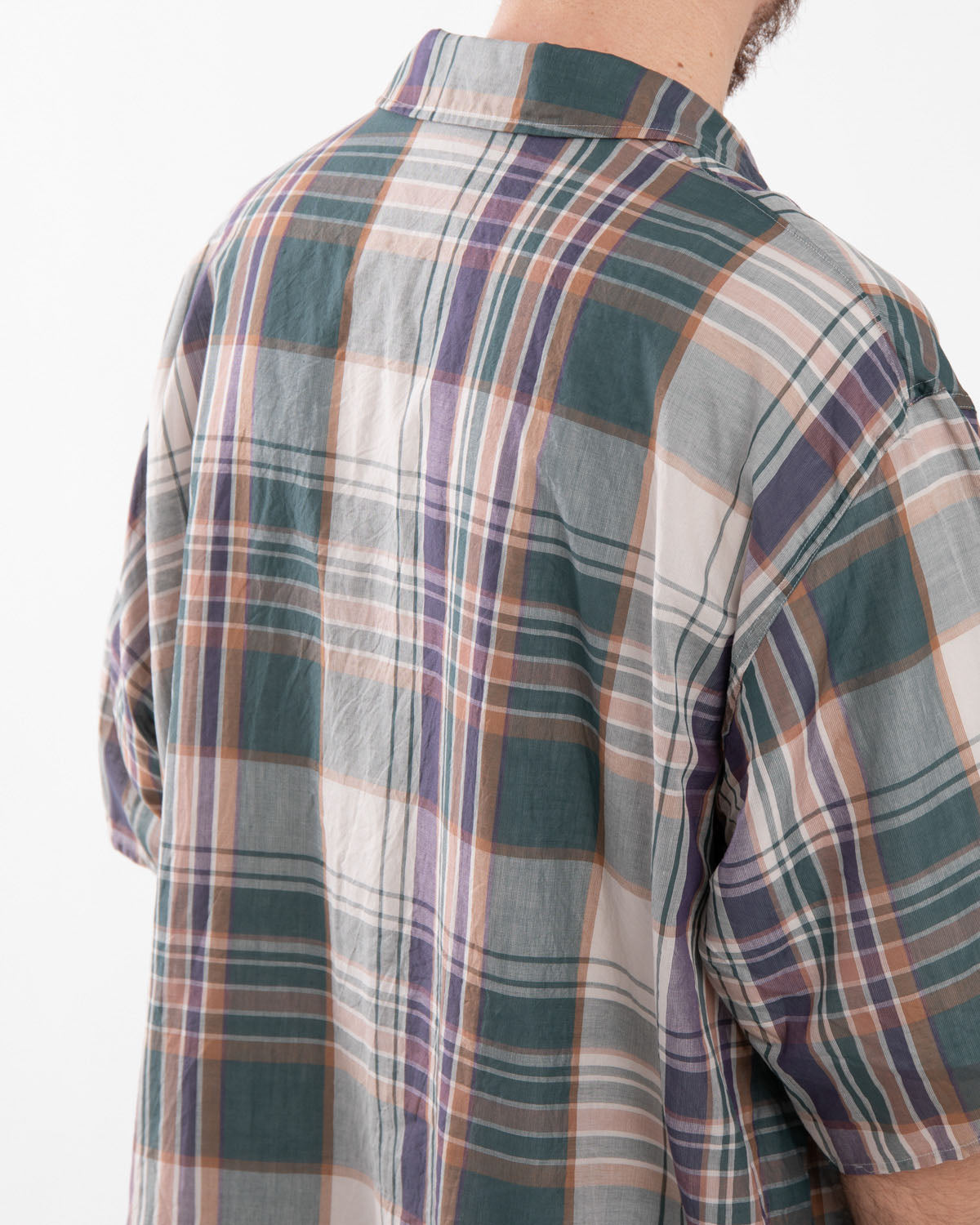 GAUZE PLAID PULLOVER SS SHIRT