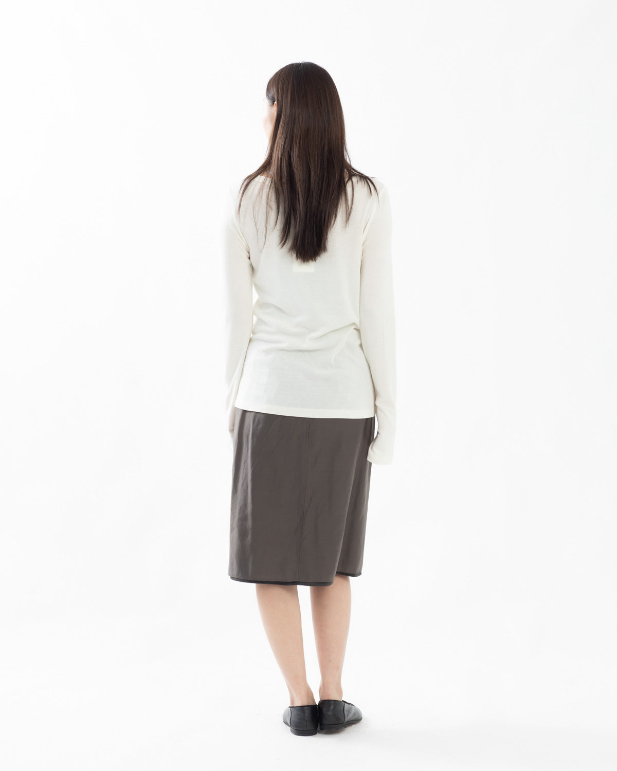 DOUBLE LAYER SHEER MIDI SKIRT