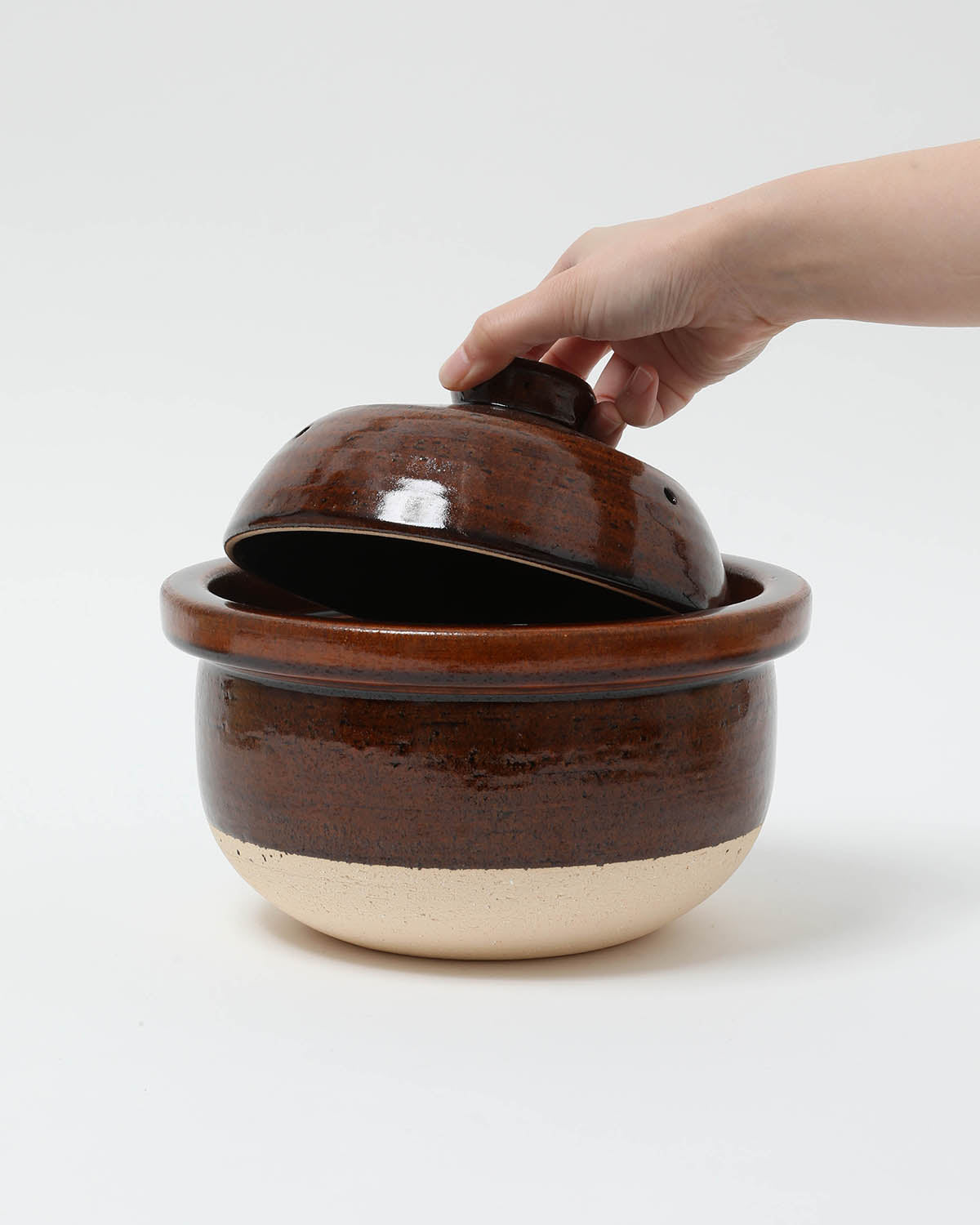 米炊き土鍋 三合 - 飴色