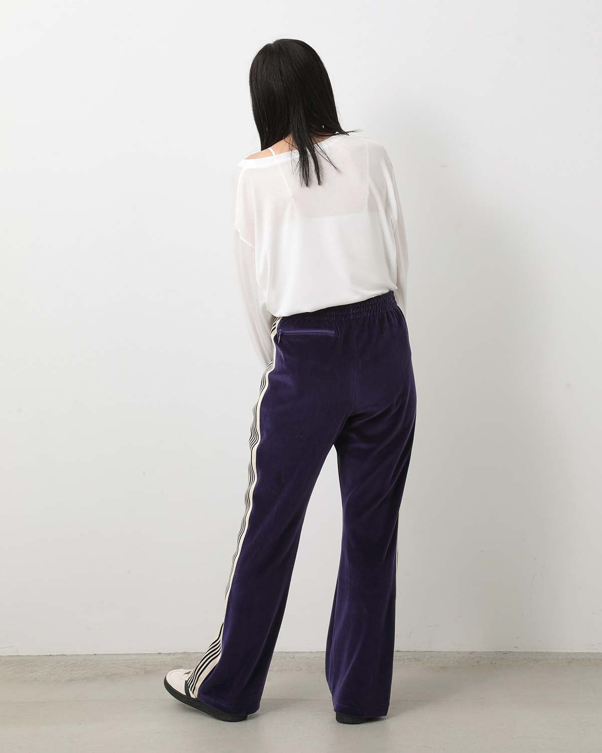 BOOT-CUT TRACK PANT - C/PE VELOUR