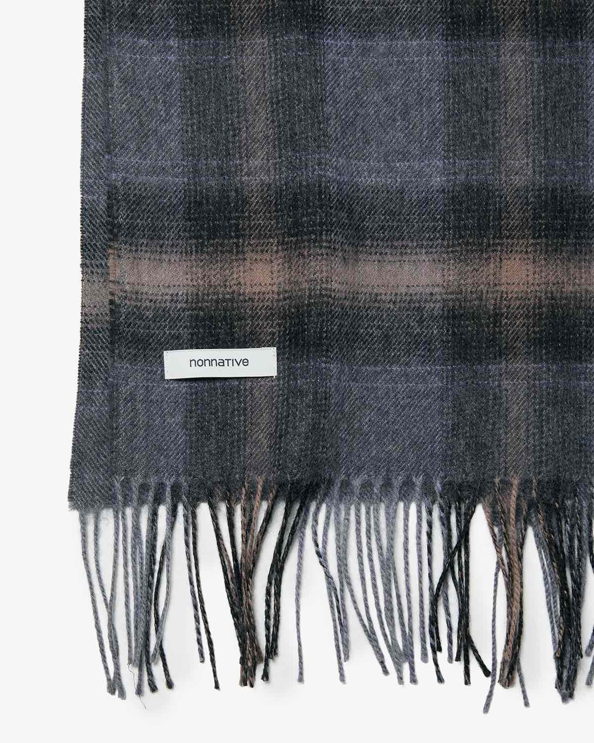 WANDERER STOLE WOOL YARN OMBRE CHECK