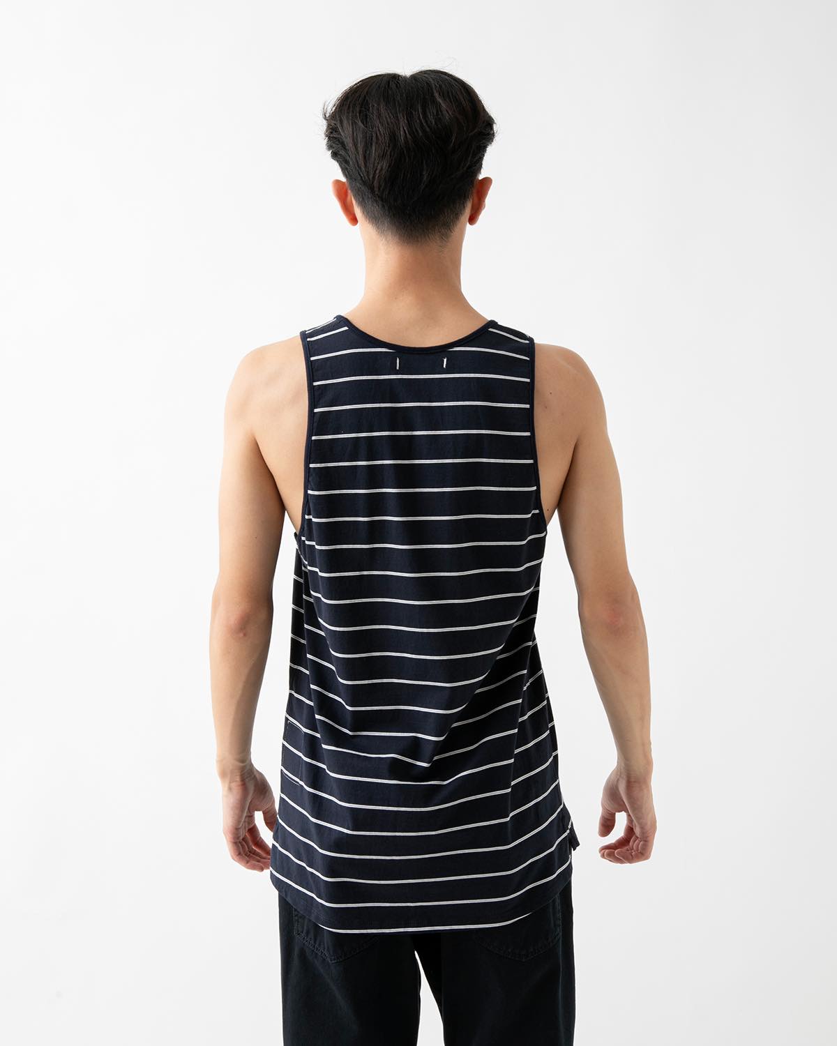 DWELLER TANK TOP BORDER COTTON JERSEY