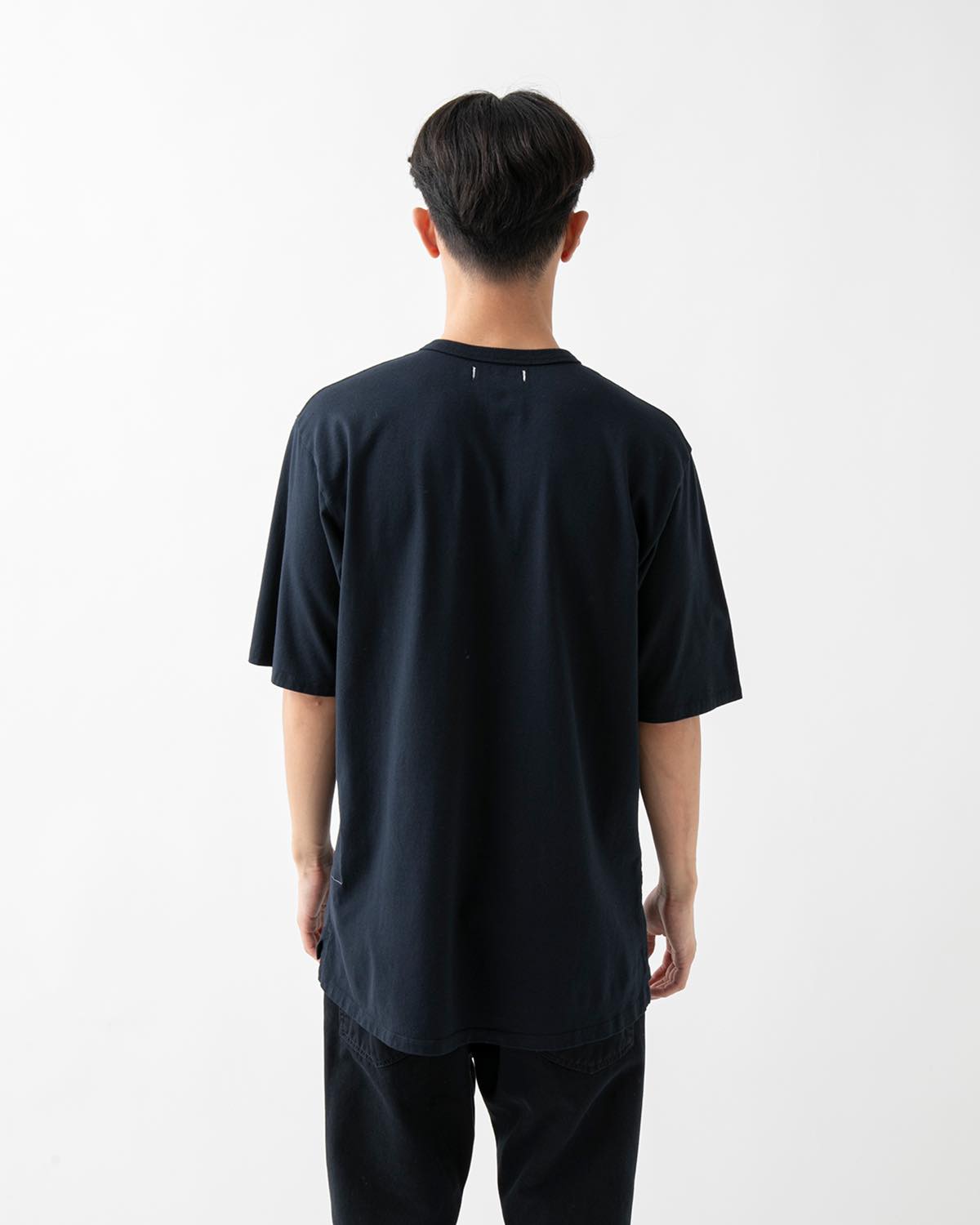 DWELLER S/S HENLEY NECK TEE COTTON JERSEY OVERDYED