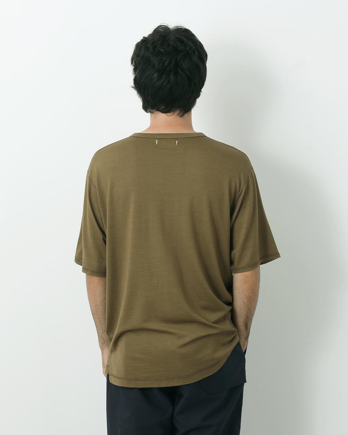 DWELLER S/S HENRY NECK TEE MERINO WOOL OVERDYED