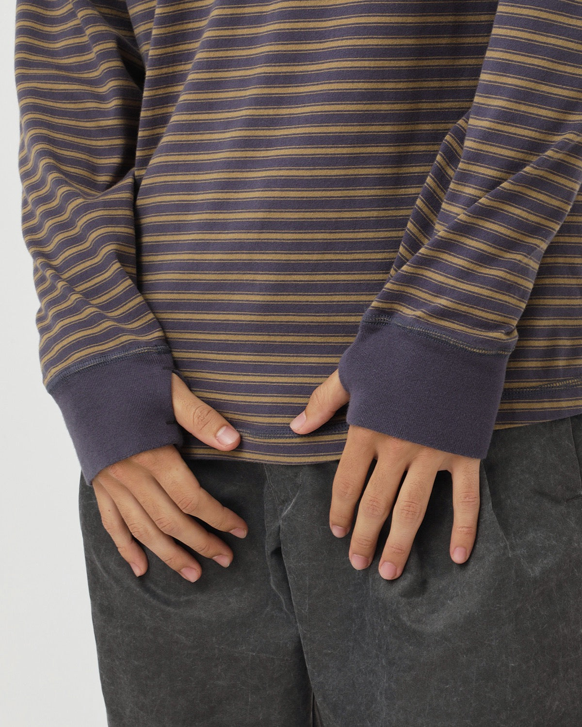 DWELLER L/S TEE COTTON JERSEY BORDER