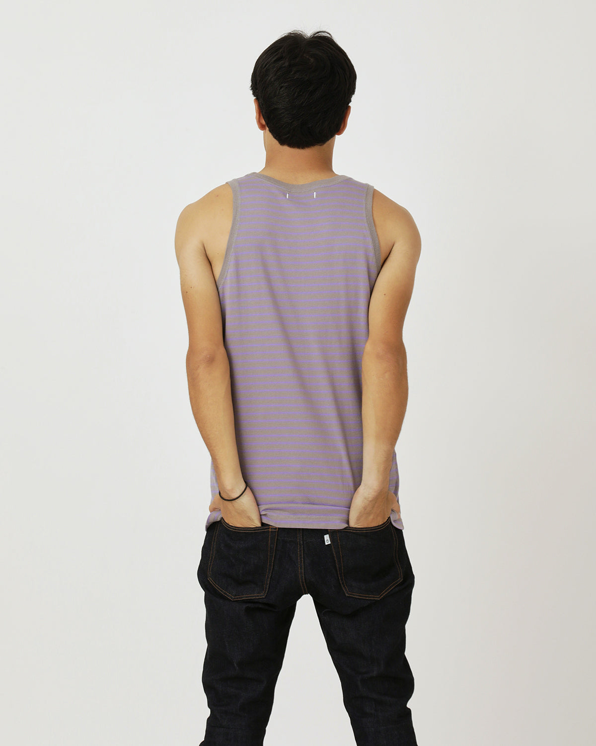 DWELLER TANK TOP COTTON JERSEY BORDER