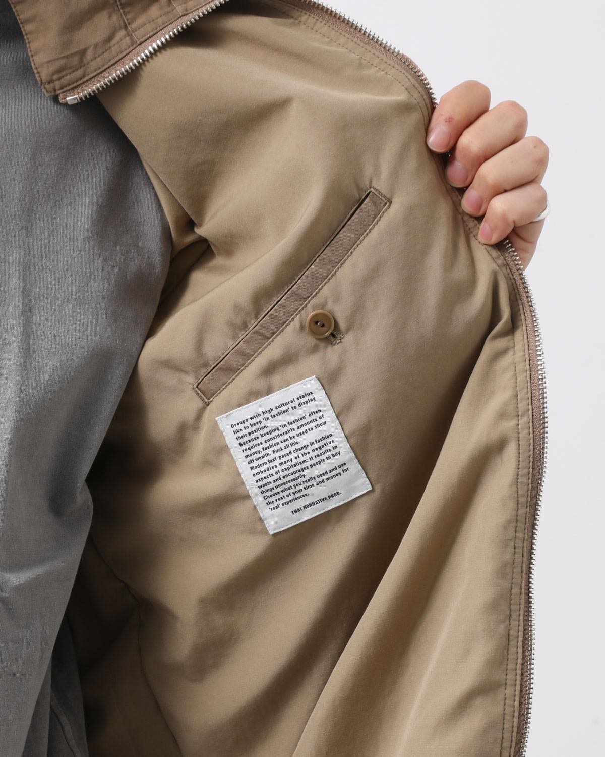 HIKER FULL ZIP JACKET C/Li TWILL PIGMENT DYE WITH WINDSTOPPER®